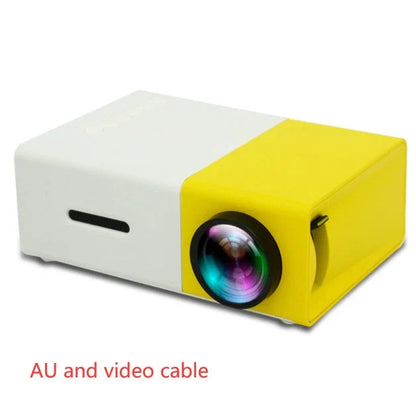 Compact 1080p HD home cinema projector with versatile connectivity and adjustable display settings
