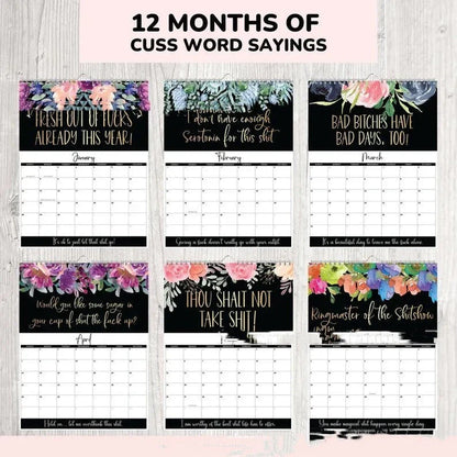 2024 Wall Calendar for Busy, Tired-Ass Women with Coil Binding, Monthly and Weekly Layouts, Meal Planner, and Humor-Filled Content