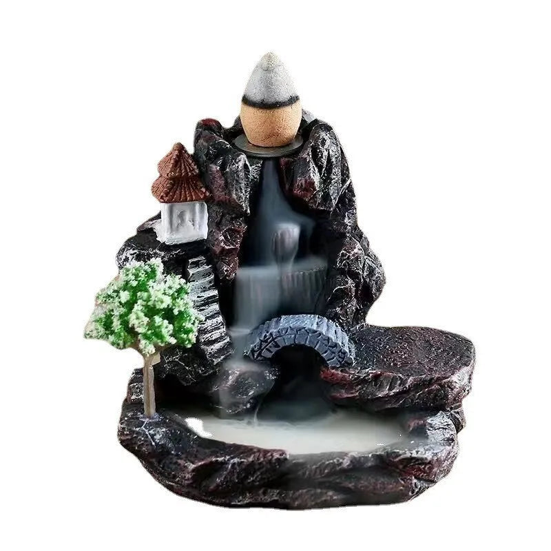 Ceramic incense burner ornament with backflow sandal design in modern style
