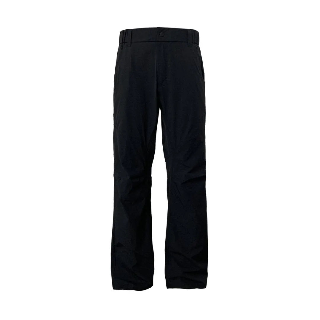 Men's straight leg casual trousers in army green with a mid waist and elasticated back.