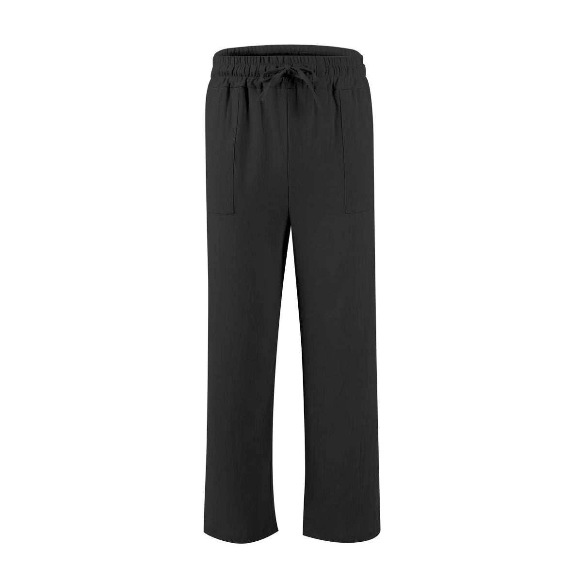 Men's cotton beach trousers with drawstring elastic waist straight leg casual design in multiple colours