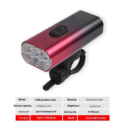USB rechargeable bicycle headlight and taillight set with mounting bracket for night cycling safety