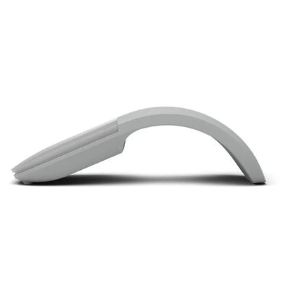 Folding wireless touch mouse showing compact design with Bluetooth connectivity