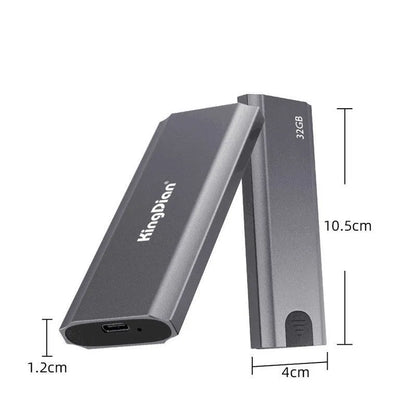 Grey external SSD with USB 3.0 interface for mobile phone direct connection