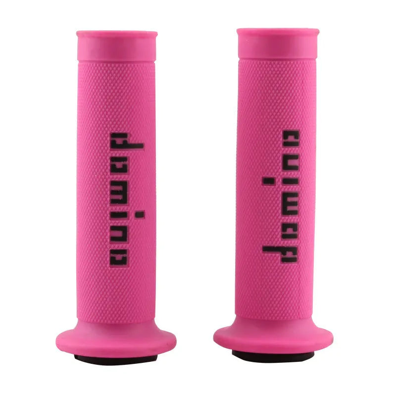 Pair of non-slip rubber motorcycle handle grips for 22mm or 24mm bars in multiple colour options.