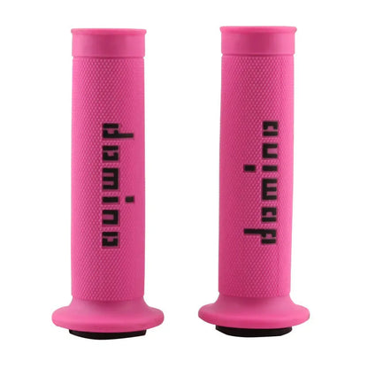 Pair of non-slip rubber motorcycle handle grips for 22mm or 24mm bars in multiple colour options.