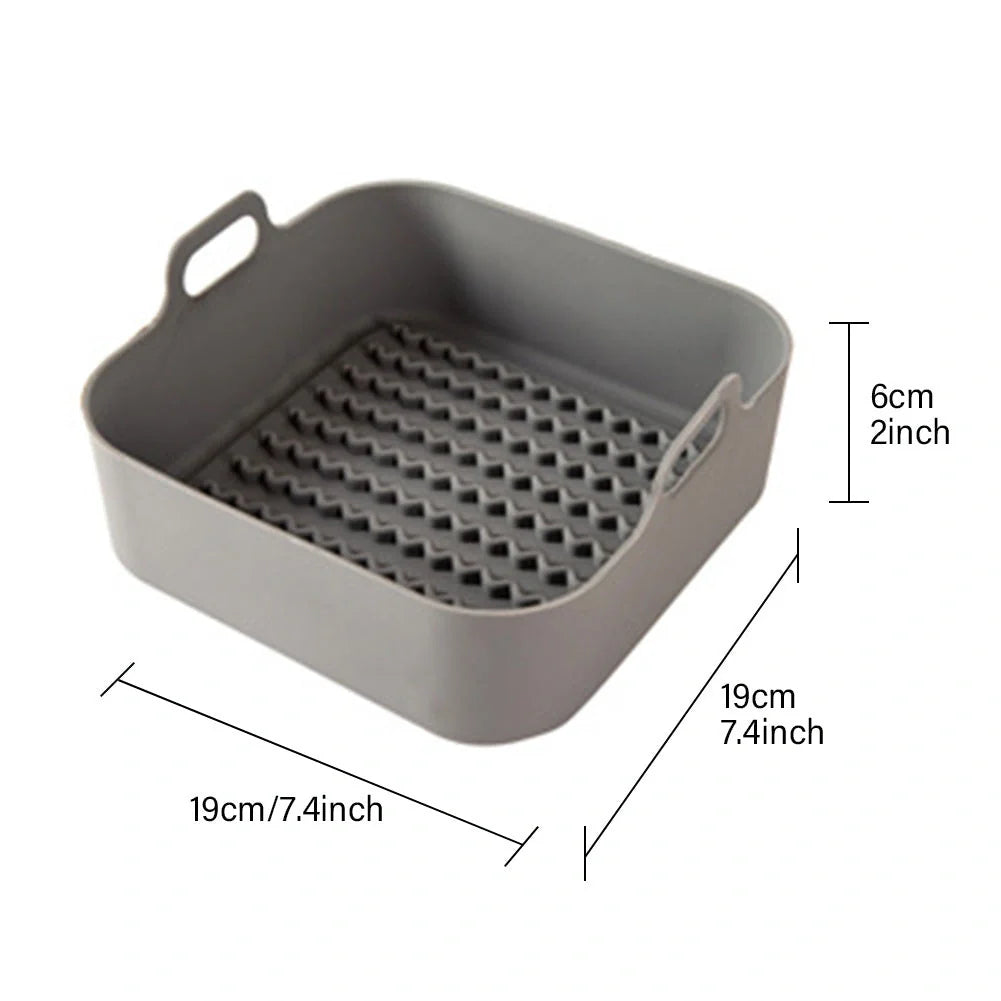 Reusable silicone air fryer pot liners in various colours and sizes