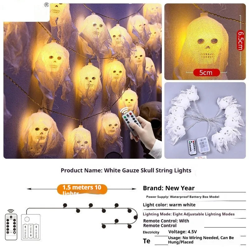 Halloween coloured decorative lights with battery box for indoor wall decoration