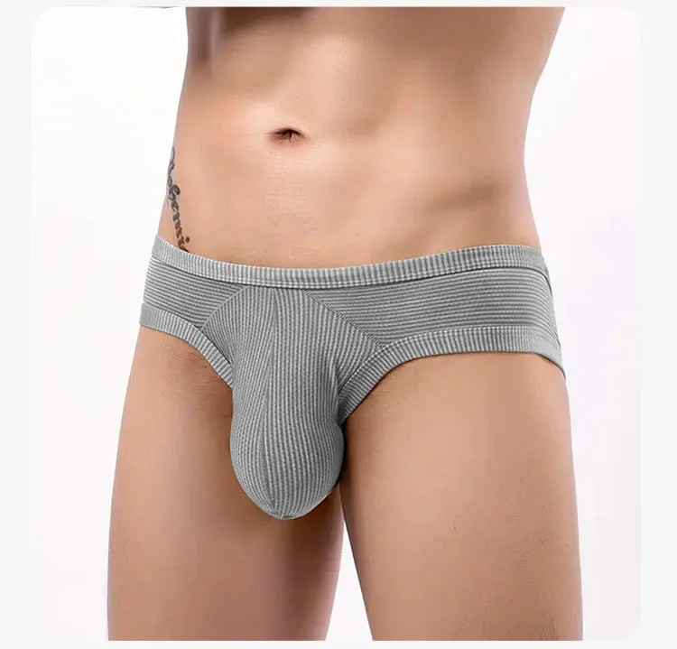 Men's cotton low waist briefs with hollow back three-dimensional design in multiple colour options