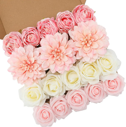 Silk flower wedding simulation box flower for layout planning in a selection of colours.