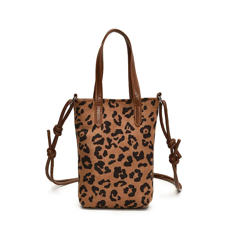 Women's retro leopard print crossbody bag with 166cm strap, square vertical PU shoulder bag in khaki or brown