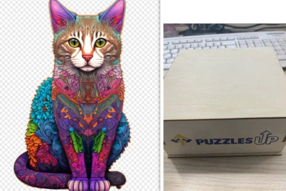 Animal Puzzle Set in A3 size with wooden storage box, vibrant animal designs for educational fun