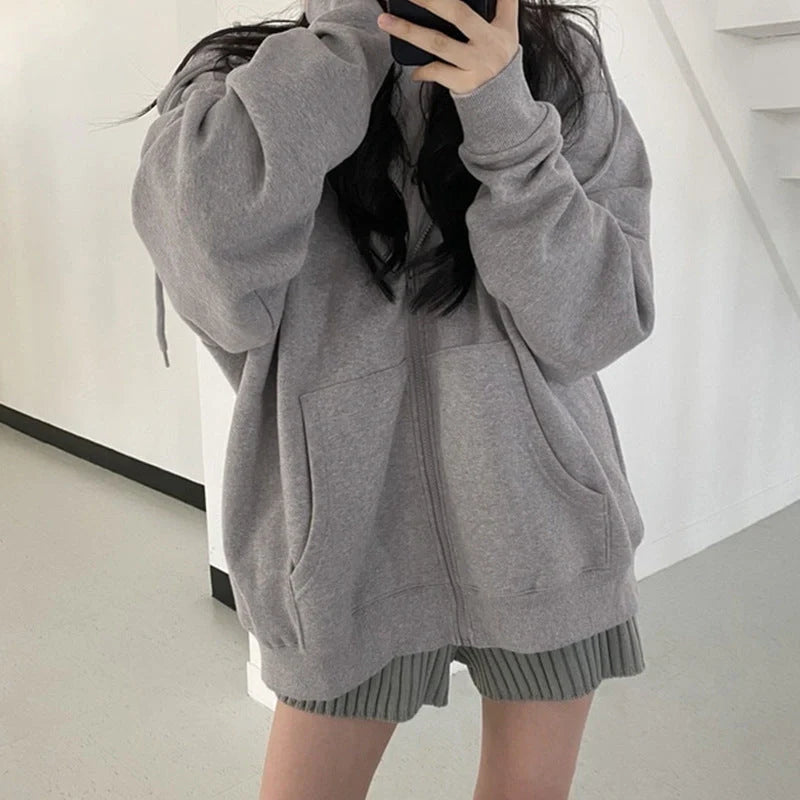 Cosy loose fleece cardigan jacket in various colours, perfect for chilly weather.