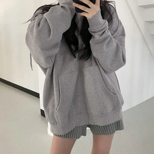 Cosy loose fleece cardigan jacket in various colours, perfect for chilly weather.