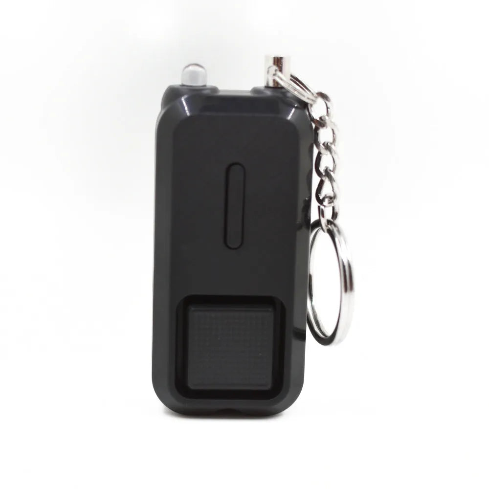 Compact personal safety alarm in five colour options showing 65x30x12mm dimensions