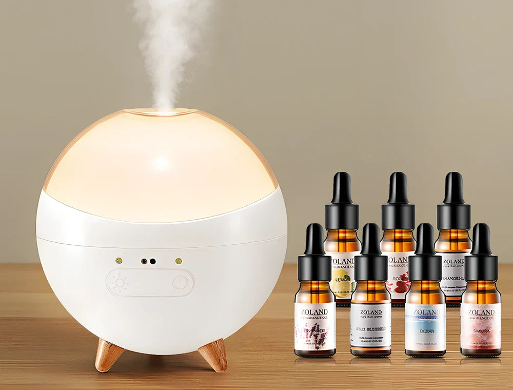 Compact vehicle essential oil diffuser with gesture control, USB plug, and dimmable LED for car humidifying