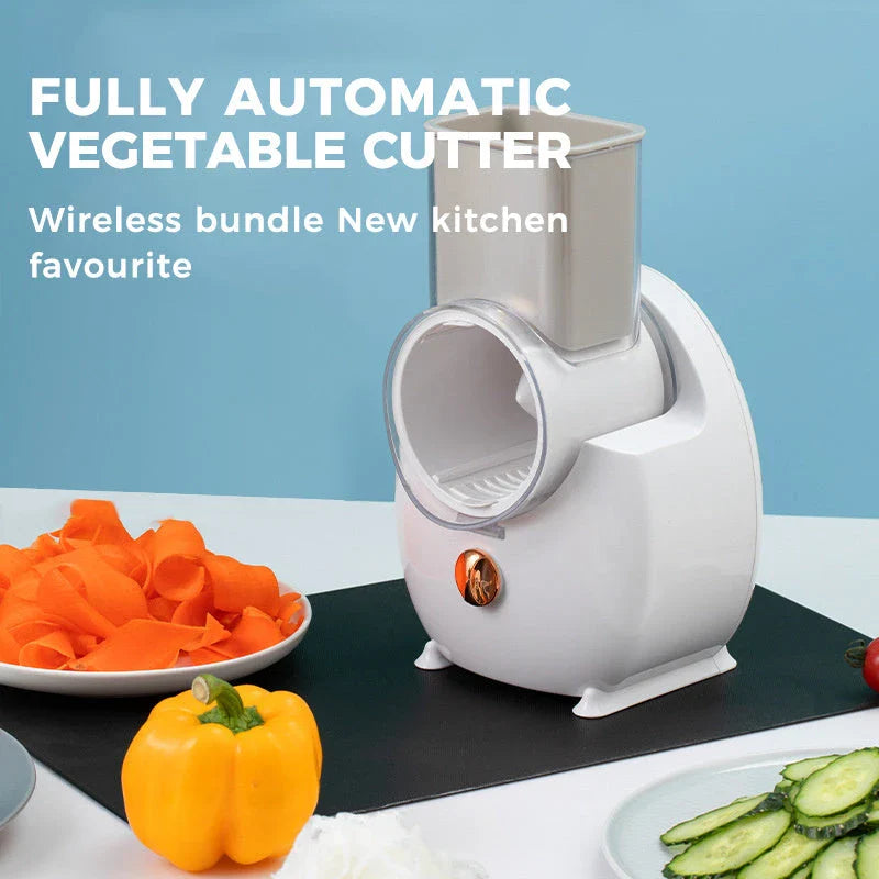 Electric Vegetable Slicer with Powerful Suction Base for Rapid Slicing, Chopping, and Shredding of Fresh Produce
