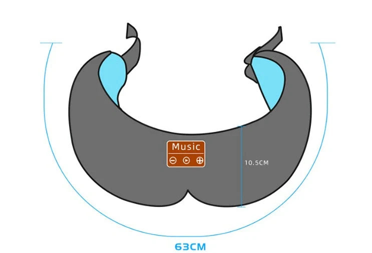 3D Bluetooth 5.0 Sleep Headphones Eyemask with ultra-thin stereo speakers in black