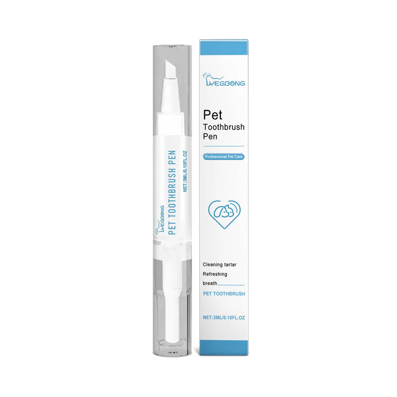 Pet teeth cleaning brush for dogs and cats with 3ml capacity, 1.1cm diameter brush head and 12.5cm handle length for dental care and plaque removal at home