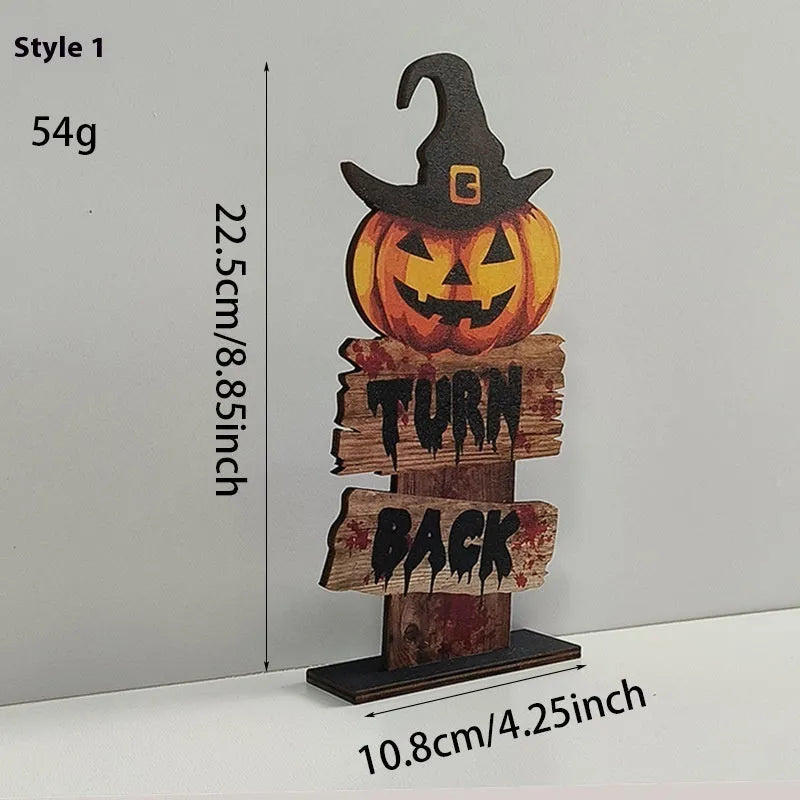 Wooden European style retro creative Halloween tabletop ornament decoration
