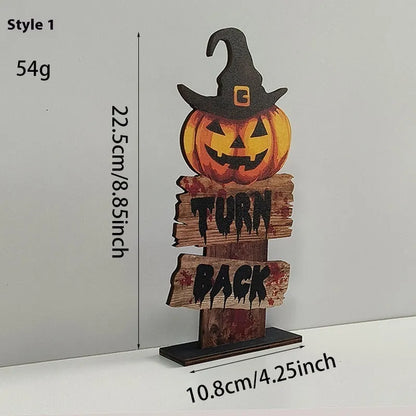 Wooden European style retro creative Halloween tabletop ornament decoration