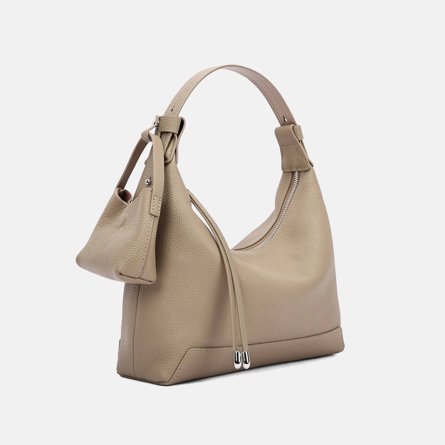 Genuine leather ladies shoulder bag in urban simplicity style available in three colours