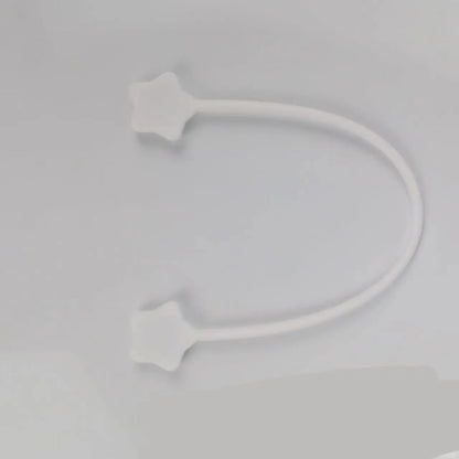 Silicone magnet wire winder for cable organisation in assorted colours on a white background.