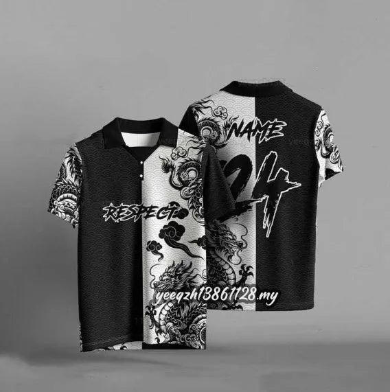 Black loose-fit short sleeve T-shirt with a raised 3D digital print design on the front.