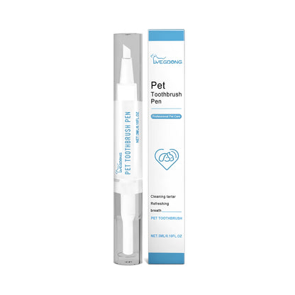 Pet teeth cleaning brush with 3ml capacity and 12.5cm handle for dog and cat dental care