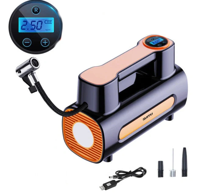 12V DC Portable Tire Inflator with digital display and USB charging