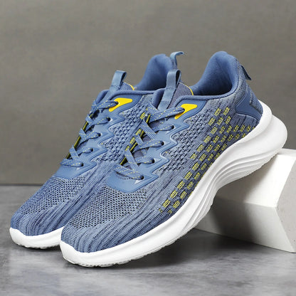 Lavender purple women's Flyknit running shoes with mesh upper and round toe.