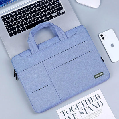Waterproof Oxford cloth 15.6-inch laptop bag for business in dark grey with sewing line detail