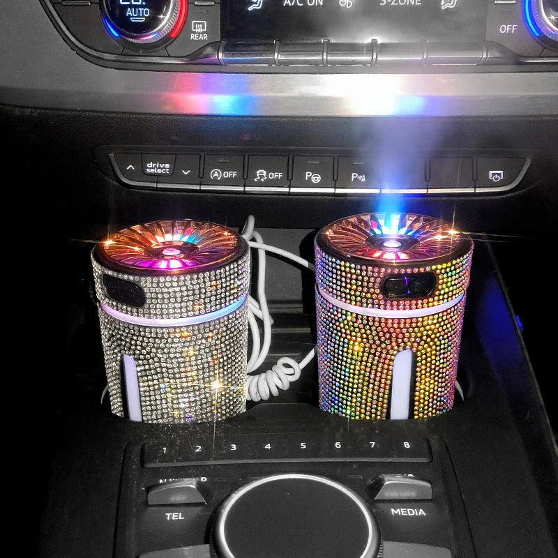 Ultrasonic Aromatherapy Car Diffuser with Colorful LED Lighting, Compact and Portable Design for In-Car Relaxation and Fragrance Enjoyment