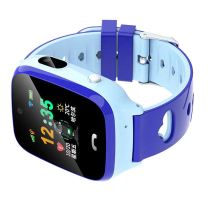 Children's smart positioning phone watch with silicone wristband and touchscreen display
