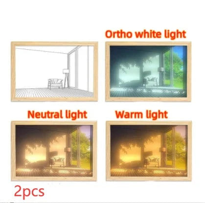Customizable illuminated picture frame with adjustable LED lighting for home decor