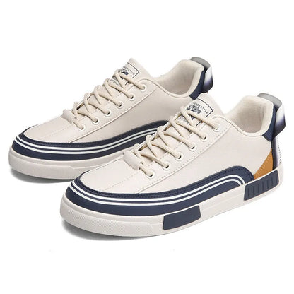 Men's casual canvas shoes with mesh panels in beige, white and green Milan colour