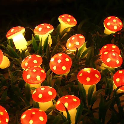 LED mushroom lighting chain with battery box, 10 LED lamp beads, plastic shell, 3.5cm size, indoor decoration