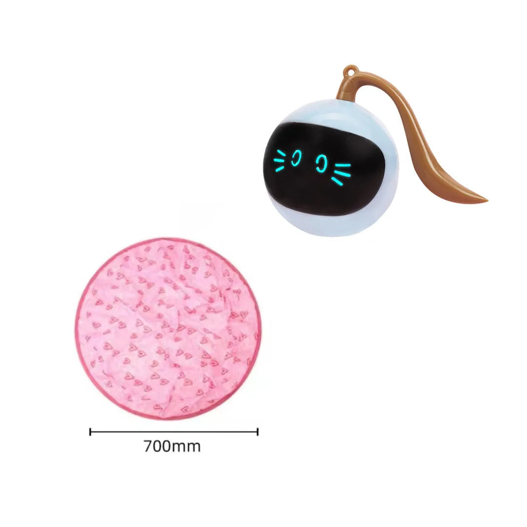 70cm nylon cat hunting cover with electric motion ball, available in pink or green, USB powered for indoor cats