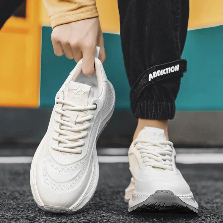 Stylish thick-sole sneakers in various colors, featuring stitching details and a lace-up design for a customizable fit