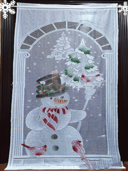 Christmas-themed blackout curtains with Santa, snowmen, and deer designs, available with or without LED lights