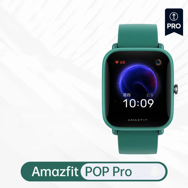 Smartwatch with colour screen showing blood oxygen reading on silicone strap