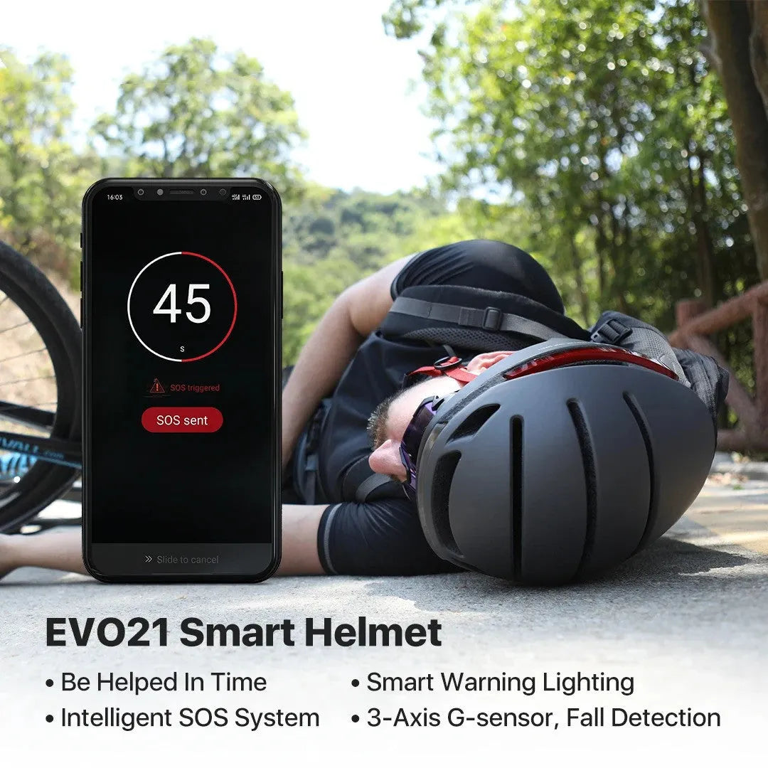 Smart bicycle helmet with integrated LED safety lights for night cycling in multiple colour options