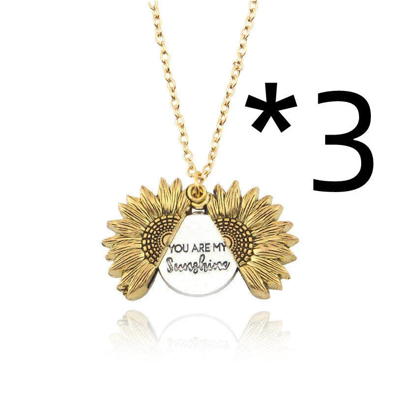 A stunning sunflower pendant necklace with an adjustable chain, crafted from high-quality materials for a radiant and versatile accessory.