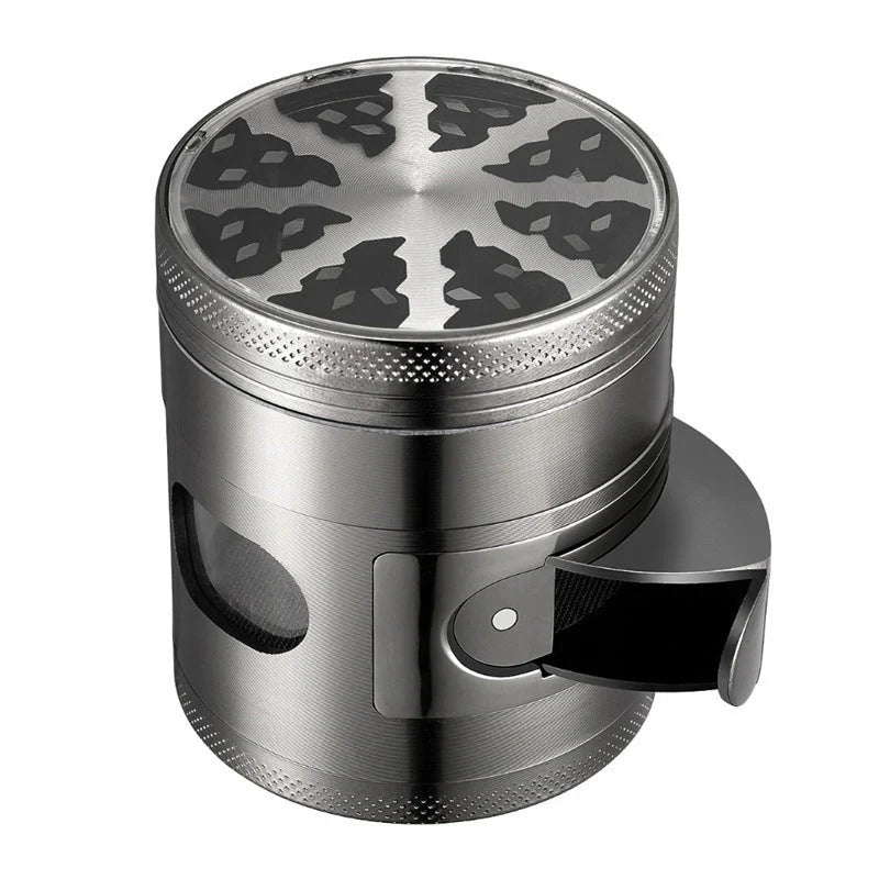 60mm zinc alloy herb grinder with neodymium magnet lid and windmill-style teeth