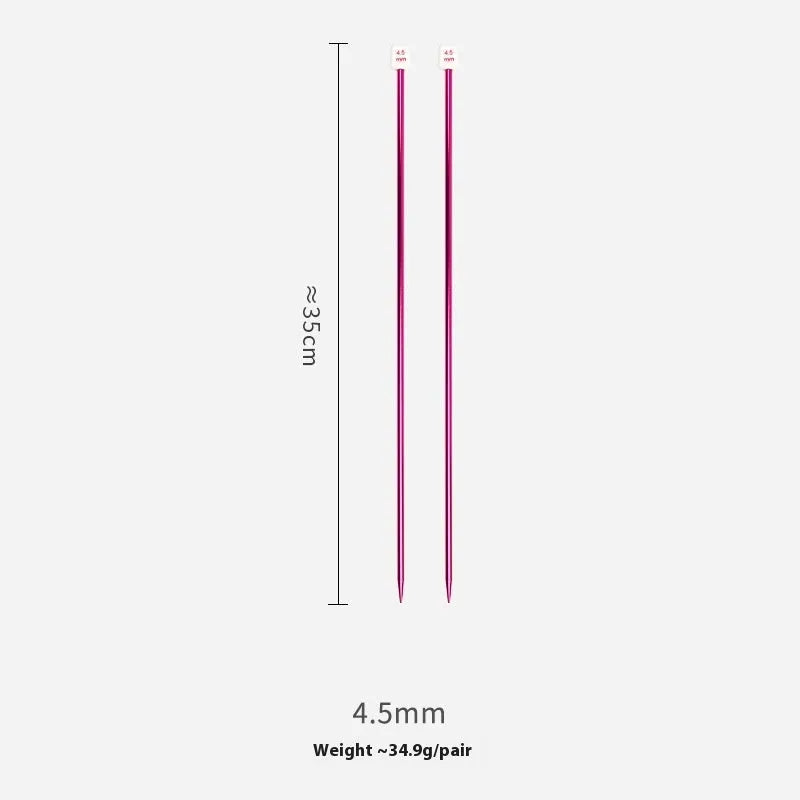 Crochet hook set with 13 sizes from 2.0mm to 10.0mm, each hook has a protective cap, showing lengthened 15cm shafts