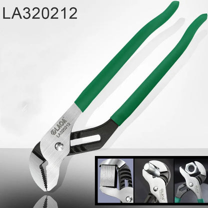 CR-V steel adjustable water pipe wrench with multi-gear jaw adjustment in professional tool setting