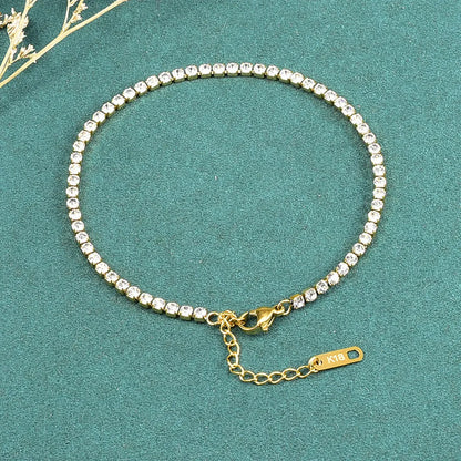Gold titanium steel fruit anklet with 20+5cm chain and 0.25cm pendant for women's summer wear