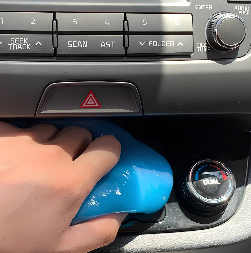 Blue vehicle soft glue gap cleaner tool, 200g box, 7cm height for removing debris from car crevices