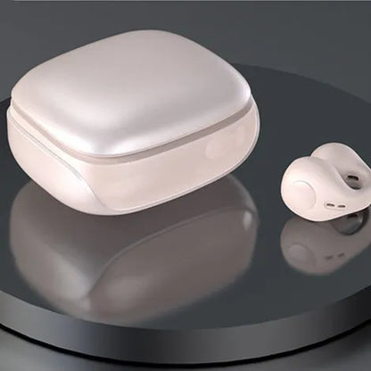 JX80 true wireless bone conduction Bluetooth headset in black colour showing hanging ear design