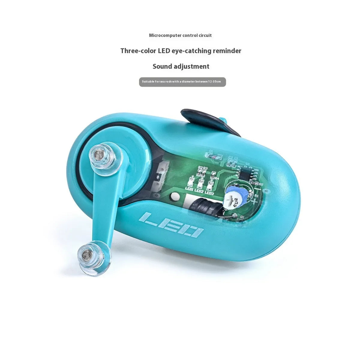 Telescopic fishing rod alarm with night fishing signal light in blue or black rocker/turntable styles